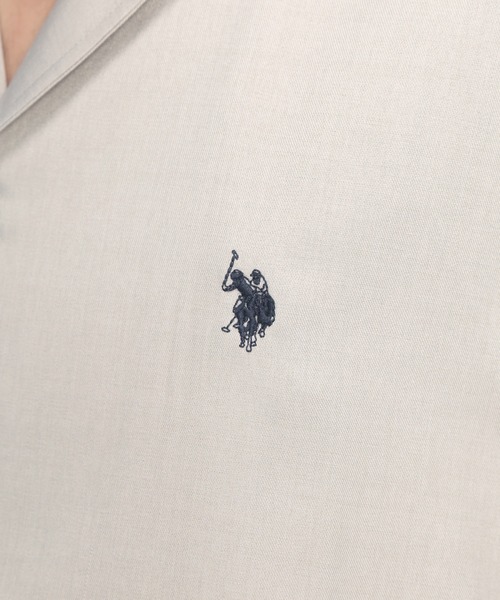 U.S. POLO ASSN.（ユーエスポロアッスン）の「U.S. POLO ASSN. (ユーエスポロアッスン) 開襟シャツ 半袖 PLM62700 ワンポイント ロゴ刺繍 オープンカラー オーバーシャツ ユニセックス（シャツ/ブラウス・メンズ・ブラック/ブルー/グレー・M/L/LL）」の15枚目の写真