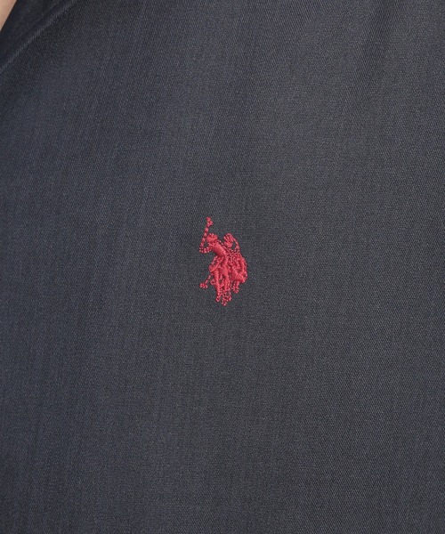 U.S. POLO ASSN.（ユーエスポロアッスン）の「U.S. POLO ASSN. (ユーエスポロアッスン) 開襟シャツ 半袖 PLM62700 ワンポイント ロゴ刺繍 オープンカラー オーバーシャツ ユニセックス（シャツ/ブラウス・メンズ・ブラック/ブルー/グレー・M/L/LL）」の16枚目の写真