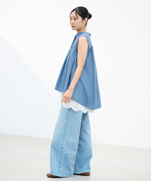 IENA(イエナ)の「AAYUSHI/アユーシ デニムピンタックブラウス SGN070150(シャツ/ブラウス・レディース・ブルー系その他・FREE)」の12枚目の写真
