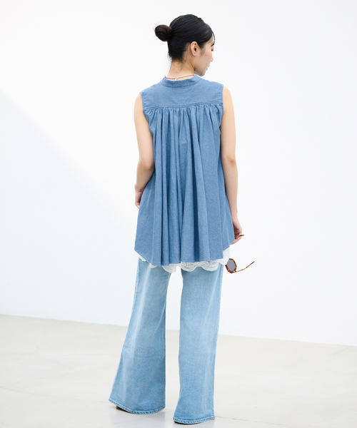 IENA(イエナ)の「AAYUSHI/アユーシ デニムピンタックブラウス SGN070150(シャツ/ブラウス・レディース・ブルー系その他・FREE)」の13枚目の写真