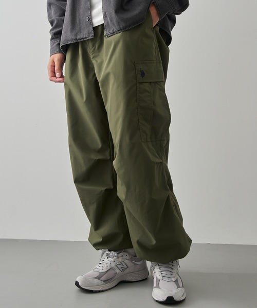 U.S. POLO ASSN.(ユーエスポロアッスン)の「【U.S. POLO ASSN.】ポリ撥水ワイドカーゴパンツ 046360(カーゴパンツ・メンズ・カーキ/ネイビー/ベージュ・M/S/LL/L)」の2枚目の写真