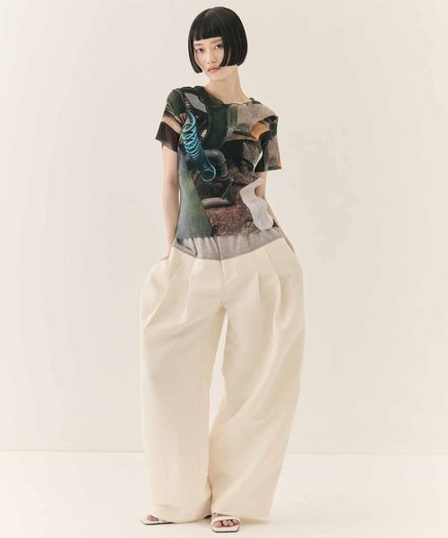 kotohayokozawa/コトハヨコザワ】SHEER GRAPHIC TOP/シアー