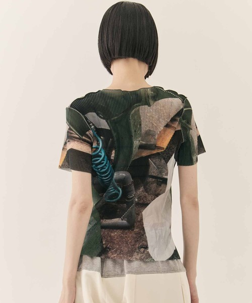 kotohayokozawa（コトハヨコザワ）の「【kotohayokozawa/コトハヨコザワ】SHEER GRAPHIC TOP/シアーグラフィックトップ（Tシャツ/カットソー・レディース・グリーン/その他1・FREE）」の7枚目の写真