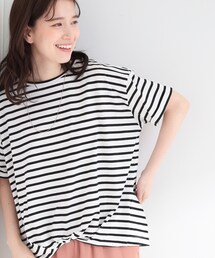 SHOO・LA・RUE | ◆【ひんやり/洗濯機可/S-LL】インしてる風 フロントタックデザインTシャツ(Tシャツ/カットソー)