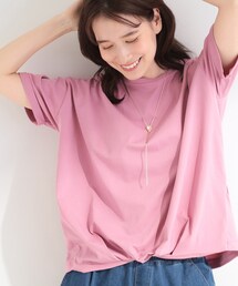 【体型カバー/S-LL/洗濯機可】インせず決まる フロントタックデザインTシャツ