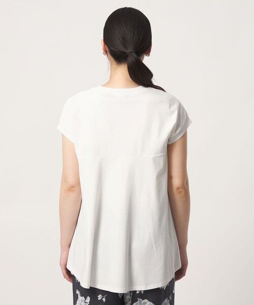 A DAY IN THE LIFE UNITED ARROWS(アデイインザライフユナイテッドアローズ)の「プレーティングテンジク フレア フレンチスリーブTシャツ ‐接触冷感・UVカット・吸水速乾‐<A DAY IN THE LIFE>(Tシャツ/カットソー・レディース・ブラック/オフホワイト/ナチュラル/その他1/コバルトブルー/イエロー・FREE)」の13枚目の写真
