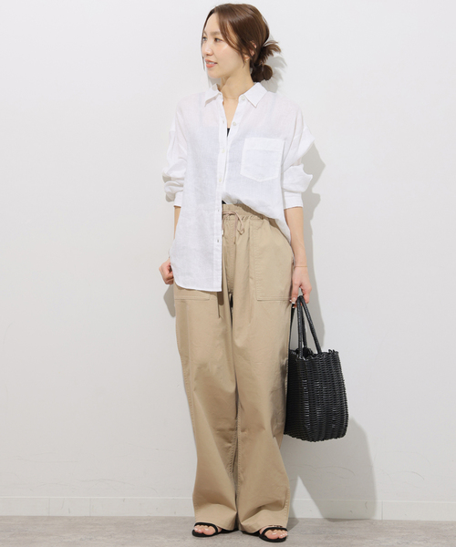 JOURNAL STANDARD relume(ジャーナルスタンダード レリューム)の「《WEB限定》ギャザーワイドベイカー(カーゴパンツ・レディース・ベージュ/カーキ・38/36)」の3枚目の写真