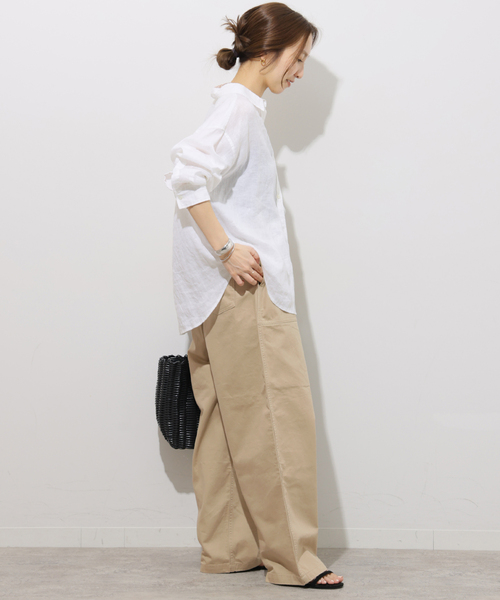 JOURNAL STANDARD relume(ジャーナルスタンダード レリューム)の「《WEB限定》ギャザーワイドベイカー(カーゴパンツ・レディース・ベージュ/カーキ・38/36)」の4枚目の写真