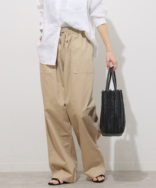 JOURNAL STANDARD relume(ジャーナルスタンダード レリューム)の「《WEB限定》ギャザーワイドベイカー(カーゴパンツ・レディース・ベージュ/カーキ・38/36)」の8枚目の写真
