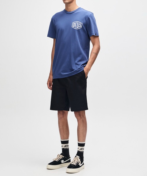 DEUS EX MACHINA(デウスエクスマキナ)の「HARAJUKU ADDRESS TEE レギュラーフィットTシャツ オーガニックコットン素材(Tシャツ/カットソー・メンズ・ブルー・S/M/L/XL)」の4枚目の写真