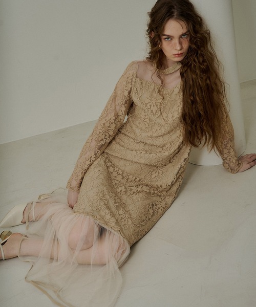 LE'RURE(リルアー)の「Midi scallop lace dress(ワンピース・レディース・アイボリー/ベージュ/ブラック・TALL/MEDIUM/SMALL)」の18枚目の写真