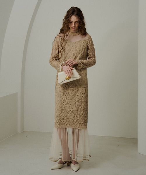LE'RURE(リルアー)の「Midi scallop lace dress(ワンピース・レディース・アイボリー/ベージュ/ブラック・TALL/MEDIUM/SMALL)」の21枚目の写真