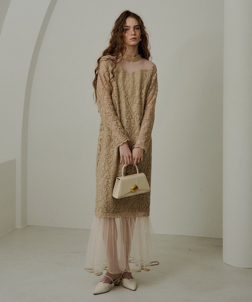 LE'RURE(リルアー)の「Midi scallop lace dress(ワンピース・レディース・アイボリー/ベージュ/ブラック・TALL/MEDIUM/SMALL)」の20枚目の写真