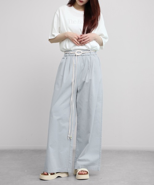 aimoha(アイモハ)の「ロープベルト付きワイドイージーパンツ(その他パンツ・レディース・ブラック/ライトベージュ/ブルー・M/L)」の3枚目の写真