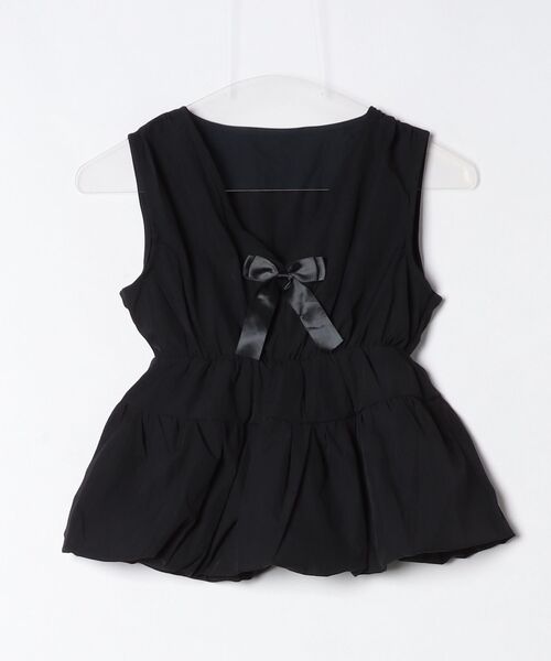 TITTY&CO.（ティティーアンドコー）の「フロントリボンスリーブレストップス（ワンピース・レディース・ブラック/アイボリー/ホワイト・FREE）」の22枚目の写真