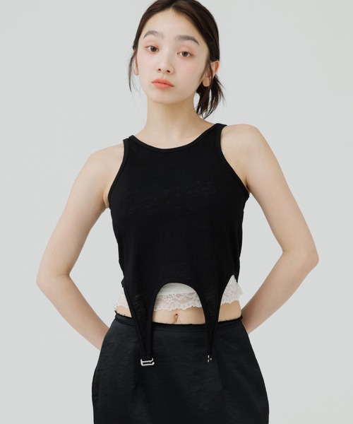 セール】garter design tank top（ガーターデザインタンクトップ）（T