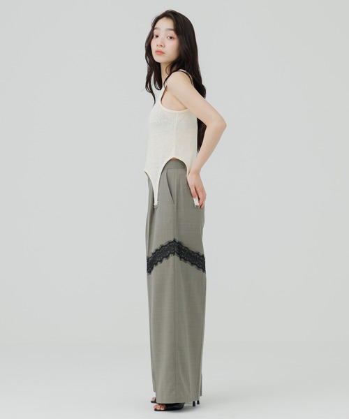 SENEE（セニー）の「garter design tank top（ガーターデザインタンクトップ）（Tシャツ/カットソー・レディース・アイボリー/ブラック・FREE）」の16枚目の写真