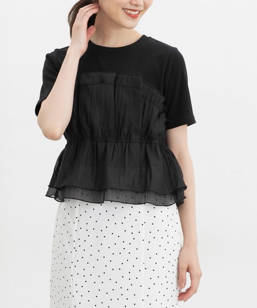 Honeys(ハニーズ)の「ビスチェ風トップス(Tシャツ/カットソー・レディース・ブラック/ホワイト系その他2/ホワイト系その他4/ホワイト系その他3・S/M/LL/L)」の4枚目の写真
