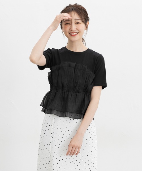 Honeys(ハニーズ)の「ビスチェ風トップス(Tシャツ/カットソー・レディース・ブラック/ホワイト系その他2/ホワイト系その他4/ホワイト系その他3・S/M/LL/L)」の19枚目の写真