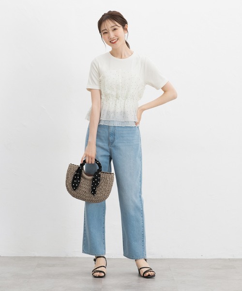 Honeys(ハニーズ)の「ビスチェ風トップス(Tシャツ/カットソー・レディース・ブラック/ホワイト系その他2/ホワイト系その他4/ホワイト系その他3・S/M/LL/L)」の16枚目の写真