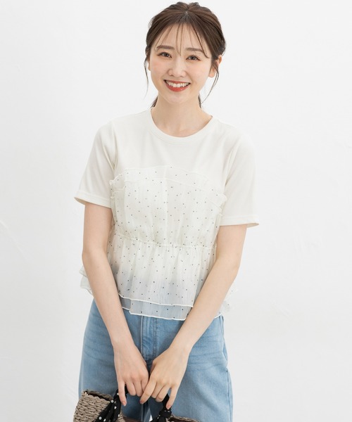 Honeys(ハニーズ)の「ビスチェ風トップス(Tシャツ/カットソー・レディース・ブラック/ホワイト系その他2/ホワイト系その他4/ホワイト系その他3・S/M/LL/L)」の13枚目の写真