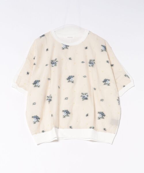 H.A.K(ハク)の「ミニバラブーケパピリオカットジャカード+サイロプレミアム天竺ドルマンTシャツ(Tシャツ/カットソー・レディース・ブラック/ベージュ・FREE)」の4枚目の写真