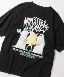 【13】発泡GOHSTプリント ビッグシルエットTシャツ