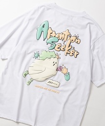 【13】発泡GOHSTプリント ビッグシルエットTシャツ