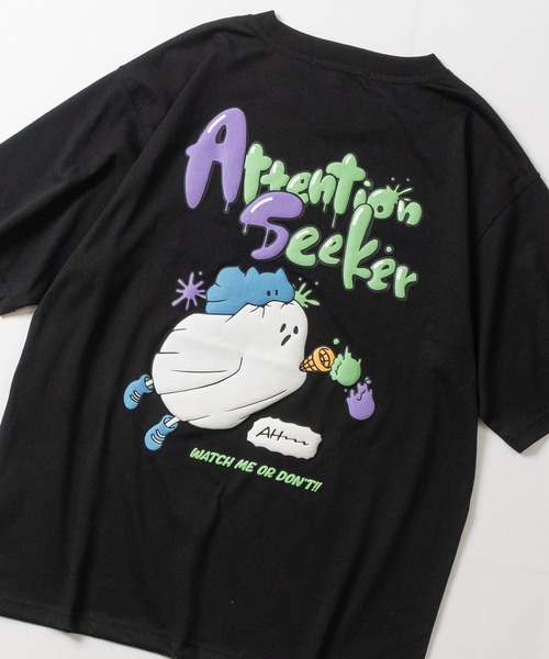 Jungle Storm(ジャングルストーム)の「【13】発泡GOHSTプリント ビッグシルエットTシャツ(Tシャツ/カットソー・メンズ・サックスブルー系1/ホワイト/ブラック系1/ホワイト系1/ブラック/サックスブルー・MEDIUM/LARGE)」の3枚目の写真