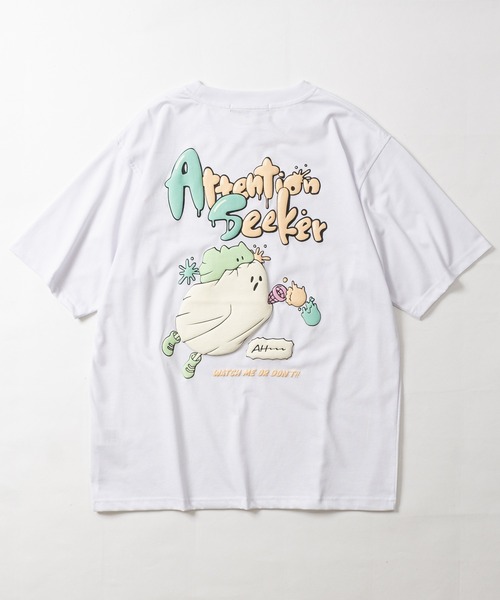 Jungle Storm(ジャングルストーム)の「【13】発泡GOHSTプリント ビッグシルエットTシャツ(Tシャツ/カットソー・メンズ・サックスブルー系1/ホワイト/ブラック系1/ホワイト系1/ブラック/サックスブルー・MEDIUM/LARGE)」の18枚目の写真