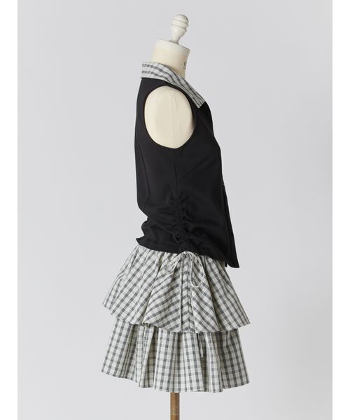 SNIDEL(スナイデル)の「ポロカットコンビミニワンピース(ワンピース・レディース・ネイビー/ホワイト/ブラック・0/1)」の8枚目の写真
