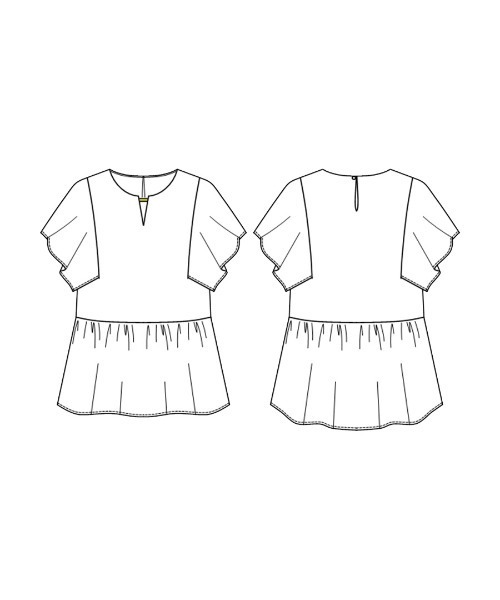 WHITE JOOLA(ホワイトジョーラ)の「【 接触冷感・洗える 】 クールタフタストレッチ・メタルパーツ付きペプラムブラウス(シャツ/ブラウス・レディース・オフホワイト/チャコールグレー/サックスブルー・S/L/M)」の13枚目の写真