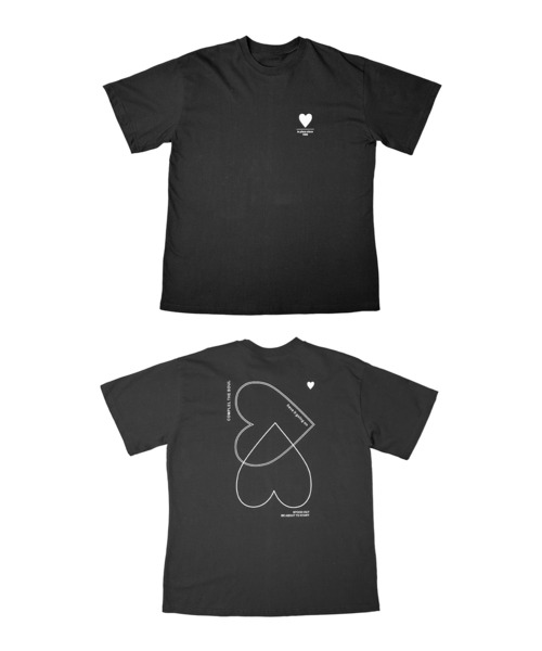 MATU:TA(マトゥータ)の「【目線を惹く重なるハート】ダブルハートTシャツ / オーバーTシャツ プリント ハート カジュアル ストリート 海外ガール レタリング ラフ 大きめ 万能 2色展開 ホワイト ブラック 夏(Tシャツ/カットソー・レディース・ホワイト/ブラック・FREE)」の4枚目の写真