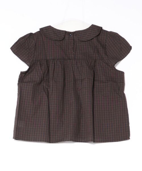 WESTSEA(ウエストシー)の「ビッグカラー チェックブラウス 半袖 フリル ペプラム風(シャツ/ブラウス・レディース・カーキ/ブラウン・FREE)」の13枚目の写真