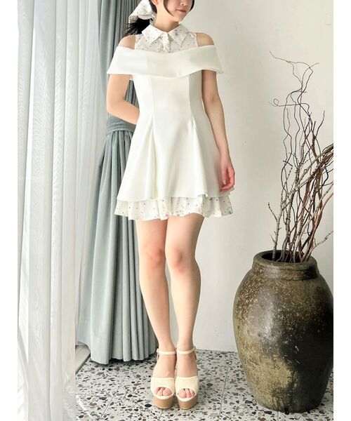 dazzlin（ダズリン）の「シャツレイヤードカットワンピース（ワンピース・レディース・ネイビー/オフホワイト・SMALL/MEDIUM）」の5枚目の写真