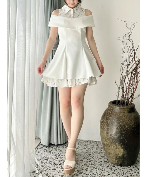 dazzlin（ダズリン）の「シャツレイヤードカットワンピース（ワンピース・レディース・ネイビー/オフホワイト・SMALL/MEDIUM）」の6枚目の写真