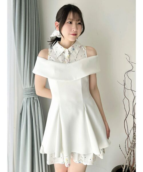 dazzlin（ダズリン）の「シャツレイヤードカットワンピース（ワンピース・レディース・ネイビー/オフホワイト・SMALL/MEDIUM）」の8枚目の写真