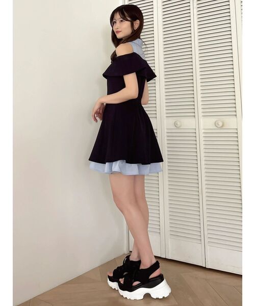 dazzlin（ダズリン）の「シャツレイヤードカットワンピース（ワンピース・レディース・ネイビー/オフホワイト・SMALL/MEDIUM）」の15枚目の写真
