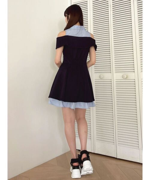 dazzlin（ダズリン）の「シャツレイヤードカットワンピース（ワンピース・レディース・ネイビー/オフホワイト・SMALL/MEDIUM）」の16枚目の写真