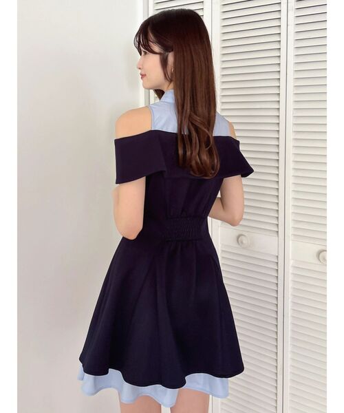 dazzlin（ダズリン）の「シャツレイヤードカットワンピース（ワンピース・レディース・ネイビー/オフホワイト・SMALL/MEDIUM）」の19枚目の写真