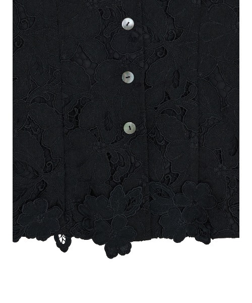 Ameri(アメリ)の「MEDI CUTWORK 3D LACE MOTIF VEST(ベスト・レディース・ブラック/ホワイト・MEDIUM/SMALL)」の11枚目の写真