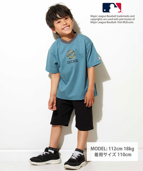 WASK（ワスク）の「【MLB】 モチーフVネックTシャツ（Tシャツ/カットソー・キッズ・グレー/ブルー/オフホワイト・130cm/140cm/150cm/160cm）」の6枚目の写真