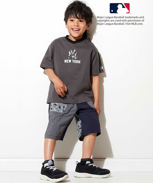 WASK（ワスク）の「【MLB】 モチーフVネックTシャツ（Tシャツ/カットソー・キッズ・グレー/ブルー/オフホワイト・130cm/140cm/150cm/160cm）」の8枚目の写真