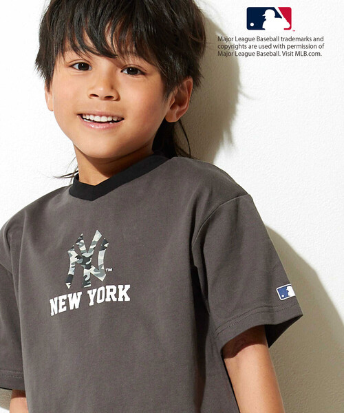 WASK（ワスク）の「【MLB】 モチーフVネックTシャツ（Tシャツ/カットソー・キッズ・グレー/ブルー/オフホワイト・130cm/140cm/150cm/160cm）」の9枚目の写真