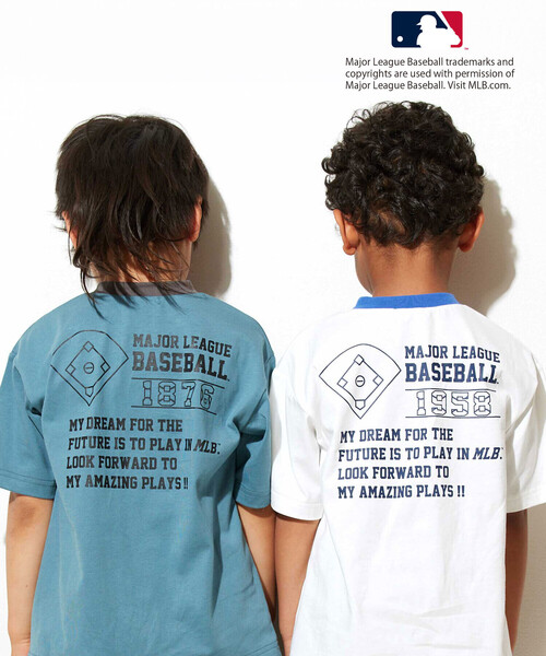 WASK（ワスク）の「【MLB】 モチーフVネックTシャツ（Tシャツ/カットソー・キッズ・グレー/ブルー/オフホワイト・130cm/140cm/150cm/160cm）」の11枚目の写真