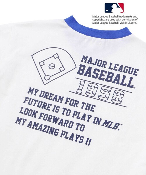 WASK（ワスク）の「【MLB】 モチーフVネックTシャツ（Tシャツ/カットソー・キッズ・グレー/ブルー/オフホワイト・130cm/140cm/150cm/160cm）」の15枚目の写真