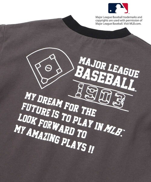 WASK（ワスク）の「【MLB】 モチーフVネックTシャツ（Tシャツ/カットソー・キッズ・グレー/ブルー/オフホワイト・130cm/140cm/150cm/160cm）」の19枚目の写真