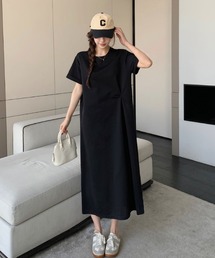 ドレープデザイン ロングワンピース