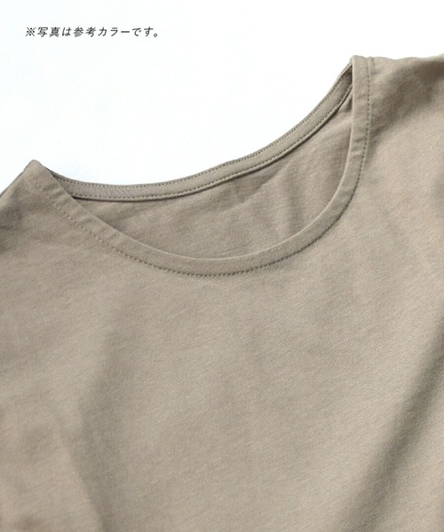 e-zakkamania stores（イーザッカマニアストアーズ）の「ノースリーブ ラウンドヘム カットソー[スタンダード]（Tシャツ/カットソー・レディース・グレー/オフホワイト/ブラック/ブルー・M）」の11枚目の写真