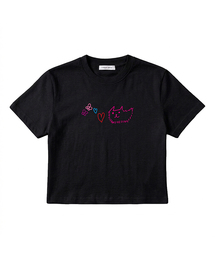 CAT LOVE CROP TEE 2 (2 COLOR)